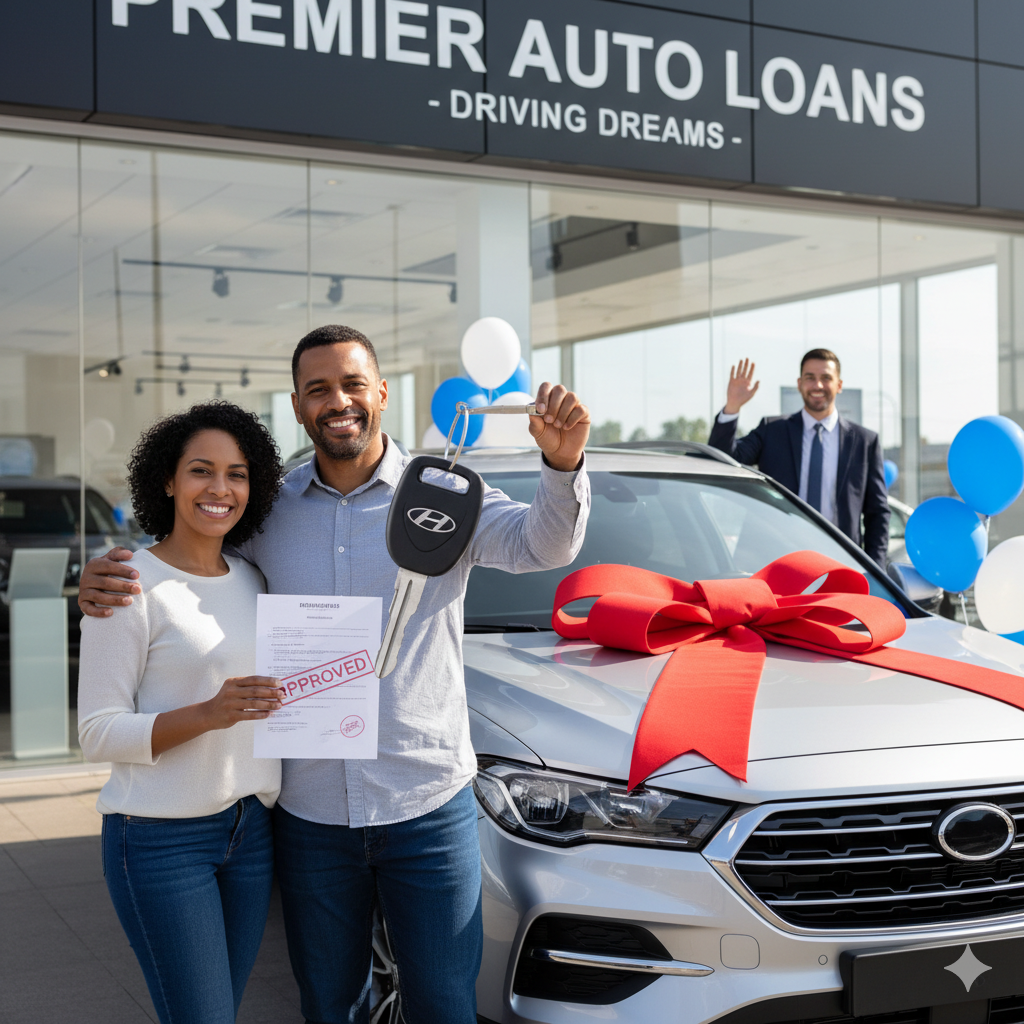 A happy customer smiling after securing a loan
