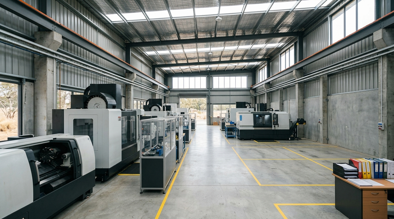 A modern CNC machine in operation, illustrating precision manufacturing