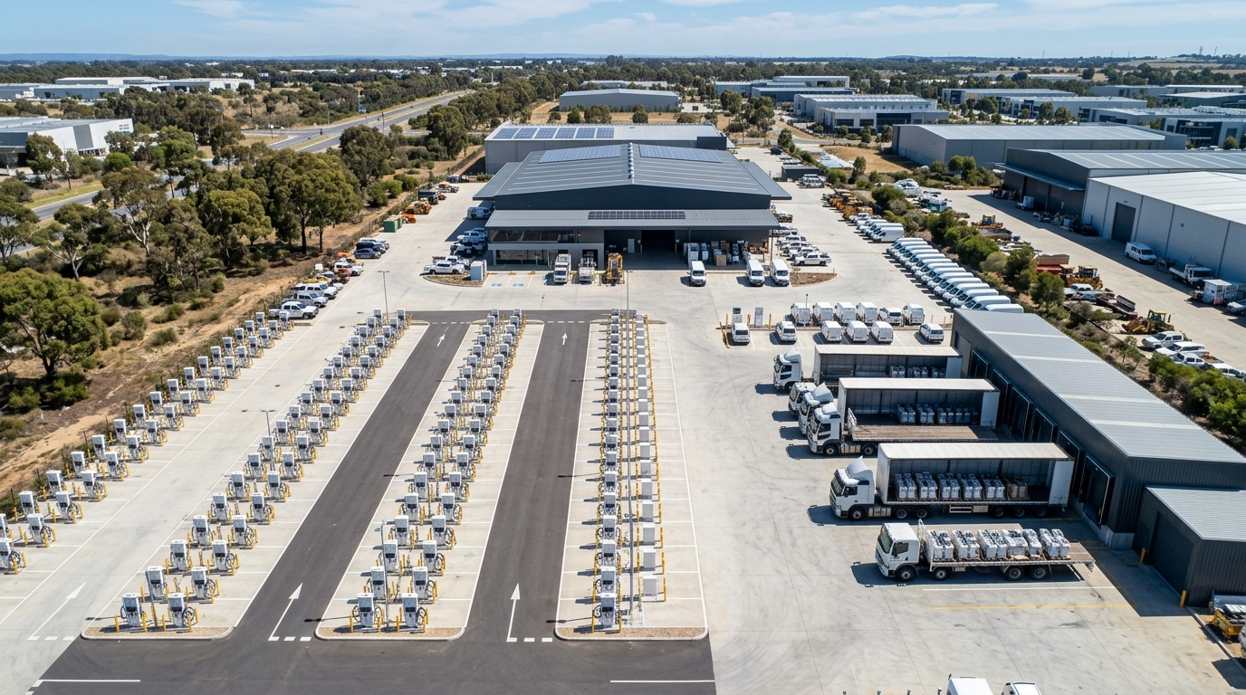 Commercial EV charging stations installed for a business fleet