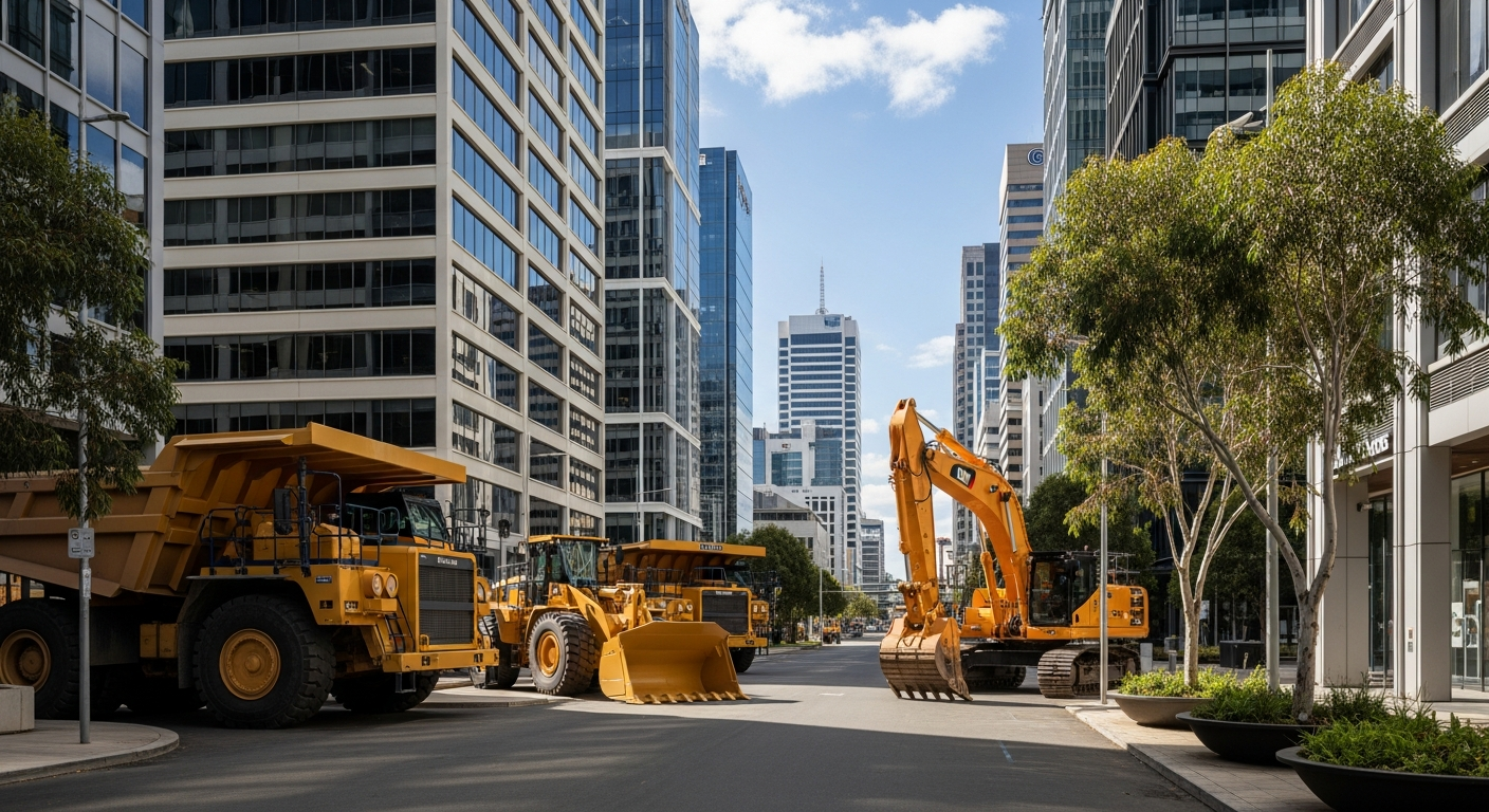 A large yellow mining excavator working in an open pit mine, illustrating heavy machinery finance